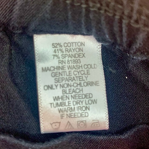 Isaac Mizrahi Live! Pants Sz 8 Black Cotton Rayon Spandex Ankle Length Side Slit - Picture 8 of 12